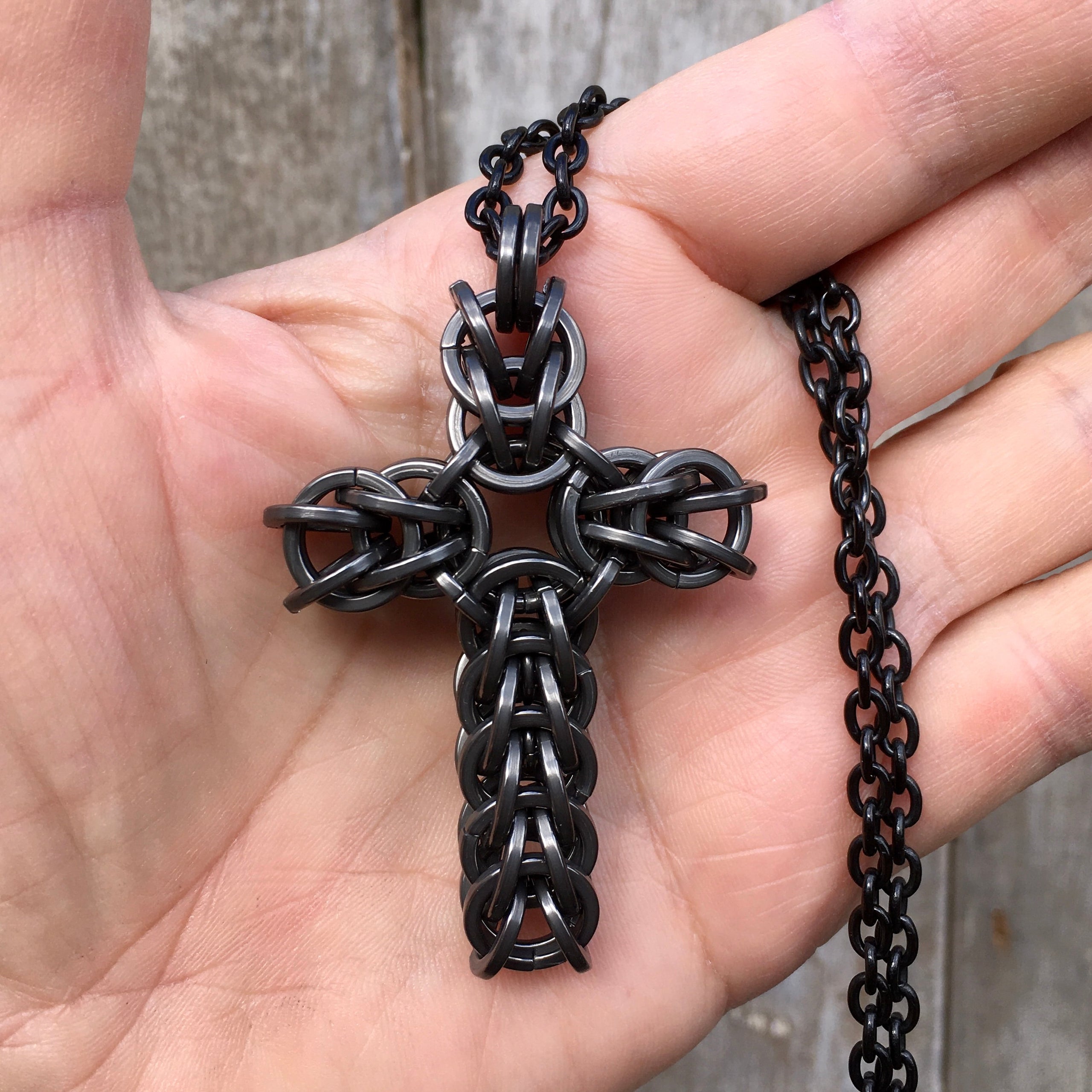 Black chain deals necklace with cross