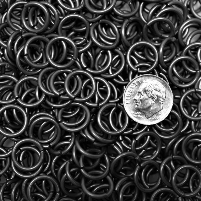 1/2 Pound Black Anodized Aluminum Jump Rings 16G 5/16 ID (1500 Rings) 16  SWG 5/16 ID Black
