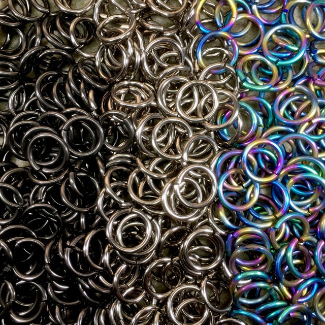 100 Hypoallergenic Solid Titanium Jump Rings in 12, 14, 16, 18, 20